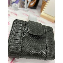 Gk Gamzelirenklerim Luxury Fashıon&accessorıes Yılan Derisi Mıknatıslı Lüx Cüzdan Suni Deri Haki