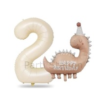 Retro Dinozor Temalı 2 Yaş Krem Rakam Balon Seti Doğum Günü Dekorasyonu Pspnkdink 2 Yaş Mavi