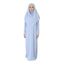 Bebe Mavisi Fermuarsız Namaz Elbisesi Bebek Mavisi