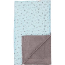 Bebitof Baykuş Desenli Battaniye 95072 Mavi Mavi