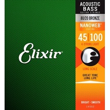 Elixir 14502 Nanoweb Light Akustik Bas Gitar Teli 45-100