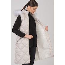 Z6717 Dewberry Bayan Yelek-krem Krem