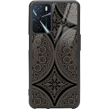 Oppo A16 Osmanlı Motif Tasarımlı Glossy Telefon Kılıfı Siyah