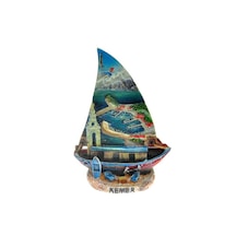 Hdmarketim Antalya Kemer Temalı Dekoratif Polyester Gemi Biblo 5921