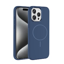 Apple, Uyumlu iPhone 15 Pro Max Kılıf M-safe Şarj Özellikli Metal Kamera Çerçeveli Zore Edi Silikon Kapak Lacivert Apple, Uyumlu iPhone 15 Pro Max Kılıf M-safe Şarj Özellikli Metal Kamera Çerçeveli Zore Edi Silikon Kapak Lacivert