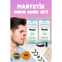 60 Adet Premium Mıknatıslı Burun Bandı, Horlama Önleyici Burun Ap
