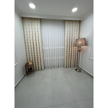Nivemeshome Arven Ekru 1/3 Pileli Fon Perde Apm 90x270
