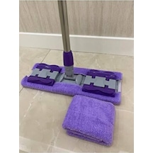 Kapsam Mor Teleskopik Mandallı Mikrofiber Sihirli Mop Yüzey Temizleyici Duvar,fayans,yer,cam