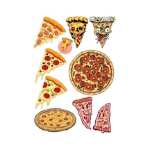 Pizza Sticker Set 10 Parça Telefon, Tablet, Defter, Laptop Sticker