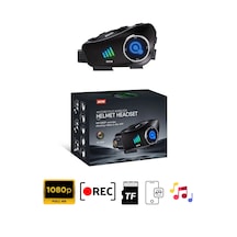 Q28 Motosiklet Kask Bluetooth Kulaklık 1080p Kamera Interkom Kula