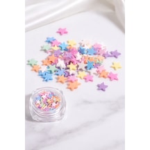 Kawaii Pastel Yıldız Nail Charm 3d Tırnak Süsü Karışık Renk No:01