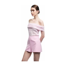 Koton Standart Bel Fleto Cep Detaylı Mini Şort Pembe 5sak40345uw Gül