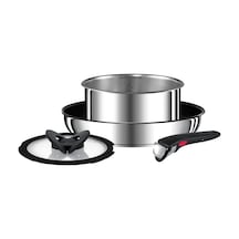 Tefal Ingenıo Preference Paslanmaz Çelik 4 Parçalı Tencere Seti - 28 Cm Tava + 20 Cm Tencere + 1 Cam Kapak + 1 Sap Siyah
