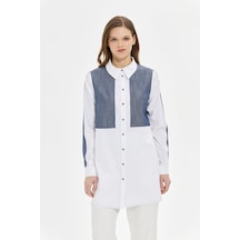 Esswaap Denim Kombinli Koton Tunik Laci Lacivert