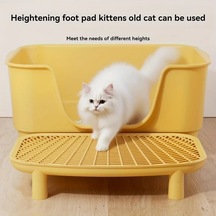 Brightnova Gri Kedi Kumu Paspası Çift Katlı Yıkanabilir Anti Sıçratan Büyük Tüy Dostu