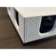 Bezos 3d Baskı Kedi Zeka Oyuncağı Yavaş Yeme Aktivite Kutusu Tuğla Desenli Ödül Mama Bulmaca Siyah Beyaz Nxrlvng