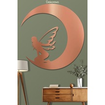 Aydaki Peri Metal Duvar Tablosu - Metal Duvar Sanatı - Bronz - 75 X 75 Cm