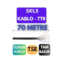 Öznur 5x1,5 Ttr Kablo Metre Seçenekli Siyah - 70 Metre