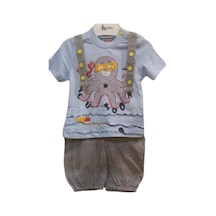 Cebeciticaret Erkek Çocuk Keten Slopet Ikili Takım Mavi