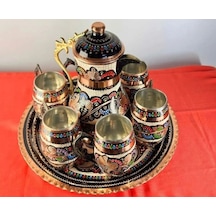 6lı Ayran Ve Meşrubat Bardağı Ve Sürahi,yuvarlak Tepsi