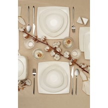 Karaca  Şila Porselen 60 Parça 12 Kişilik Yemek Takımı Cream