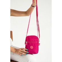 Baginn Mini Postacı Çanta Telefon Çantası 22 12 Cm Çapraz Askılı Omuz Çantası Günlük Hafif Çanta Pembe