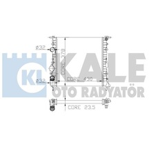 KALE OTO Radyatör 0545452AL Su Radyatörü CLIO II 98- 1.0I Kangoo I 98- 1.0 1.2 Mt Nac 2 Sıra Cu Pl