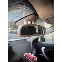 4 Parça Sevimli Hamster Ailesi Dikiz Aynası Süsü - Ayna Süsü Araba Süsü Torpido Süsü Oto Aksesuar