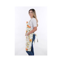 Sweet 3lü Set Ayarlanabilir Askılı Cepli Mutfak Önlüğü Seti 2 Eldiven Şeftali