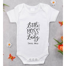 Bitmeyenkartus Bk Kids Isimli Little Boss Lady Tasarımlı Bebek Body Zıbın - Mode Beyaz