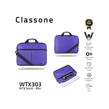 Classone Wtx303 Wtxpro Serisi 15.6 İnch Su Geçirmez Kumaş Apple Uyumlu MacBook , Laptop , Notebook El Çantası- Mor
