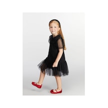 LC Waikiki Alıta Cıty Farkıyla Lcw Kids Siyah Dantel Düz Kız Çocuk Elbise Siyah - 931007818 Siyah