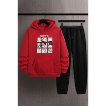 Uyguntarz Unisex Ken Kaneki Baskılı Eşofman Takımı Kırmızı