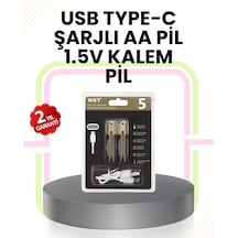 Tekrar Şarj Edilebilir Aa Usb Type-c Pil 1000+ Döngü 1.5v Sabit Voltaj Krgltgstult17v387wf