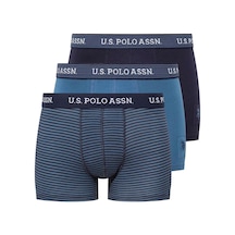 U.S. Polo Assn. U.s Polo Assn. 80515 Erkek Pamuklu 3'lü Boxer-indigo&lacivert&baskılı İndigo
