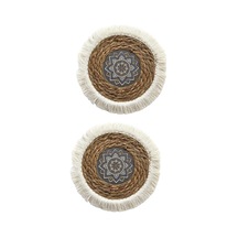 Suntek 2x Boho Yuvarlak Placemats Yemek Mat Kaymaz Dokuma Stil-a Stil A Diğer