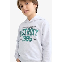 Defacto Erkek Çocuk Kapüşonlu Baskılı Sweatshirt F2846a825augr400 Gri
