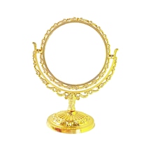 Suntek Vintage Yuvarlak Masaüstü Makyaj Aynası Altın