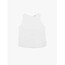Koton Regular Fit Kolsuz Bisiklet Yaka Keten Karışımlı Bluz Kırık Beyaz 6sak60113uw Ekru