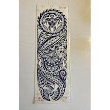 Tribal 3 Hafta Kalıcı Tam Kol Bacak Kaplama Yapıştırma Geçici Dövme 46 Cm