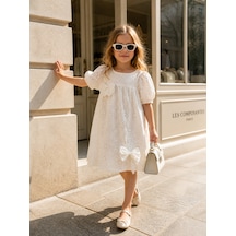 Baby Lory Kids Store Çıkarılabilir Kurdeleli Detaylı Elbise Beyaz