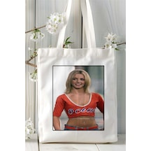 Art Hediye Britney Spears Baskılı Bez Çanta Omuz Çantası Kişiye Özel Desen 1 Çok Renkli