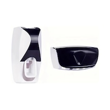 Chenkestoreone Siyah Otomatik Diş Fırçası Ve Macun Seti Duvar Askılı Bardağı İle Siyah