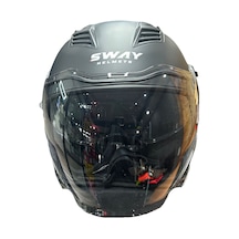 Sway SW-766 Güneş Vizörlü Açık Motosiklet Kaskı Mat Siyah