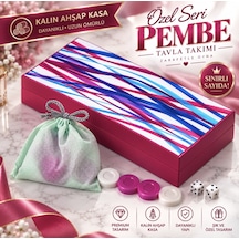 Özel Seri Pembe Ahşap Premium Kaliteli Tavla Takımı, Büyük Boy 50,5x49 Cm, Kalın Kasalı,lüks Ve Modern Tasarım Tavla Seti