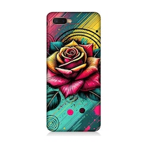 Oppo Rx 17 Neo Uyumlu Neon Gül Renk Patlaması Desenli Silikon Kılıf Çok Renkli