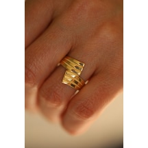 14 Ayar Altın Trabzon Desenli Yüzük - Yzk26873