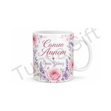 Anneler Günü Hediyesi İsme Özel Baskılı Kupa Bardak Sublimation Anne Hediye Beyaz / Çok Renkli