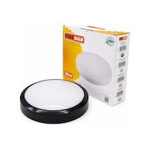20w Siyah Metal Kasa Sıva Üstü Yuvarlak Ledli Glop Armatür Ip20 6500k - 1800lm E1212/s 5671 Diğer