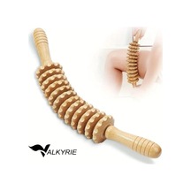 Valkyrie Medikal Ahşap 12 Tekerlekli Kavisli Merdane Maderoterapia Sırt Bel Bacak Selülit Karşıtı Ve Derin Doku Ma